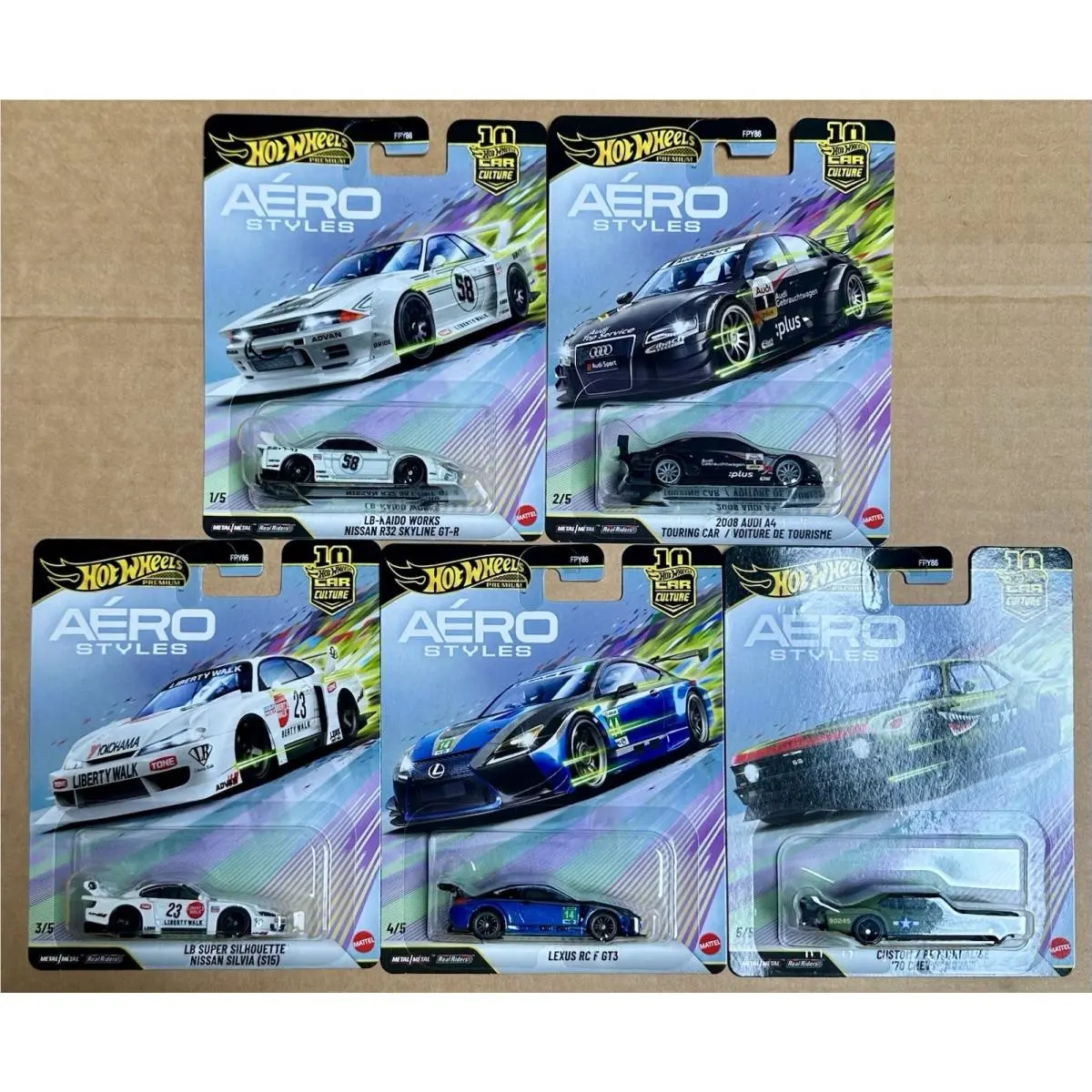 Hot Wheels 2026 Premium Car Culture Aerostyles FPY86-961U Complete Set of 5