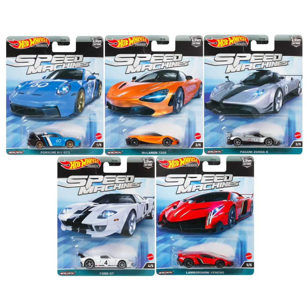 Hot Wheels 1:64 Premium 2023 Car Culture Speed Machines Set of 5 FPY86-959A