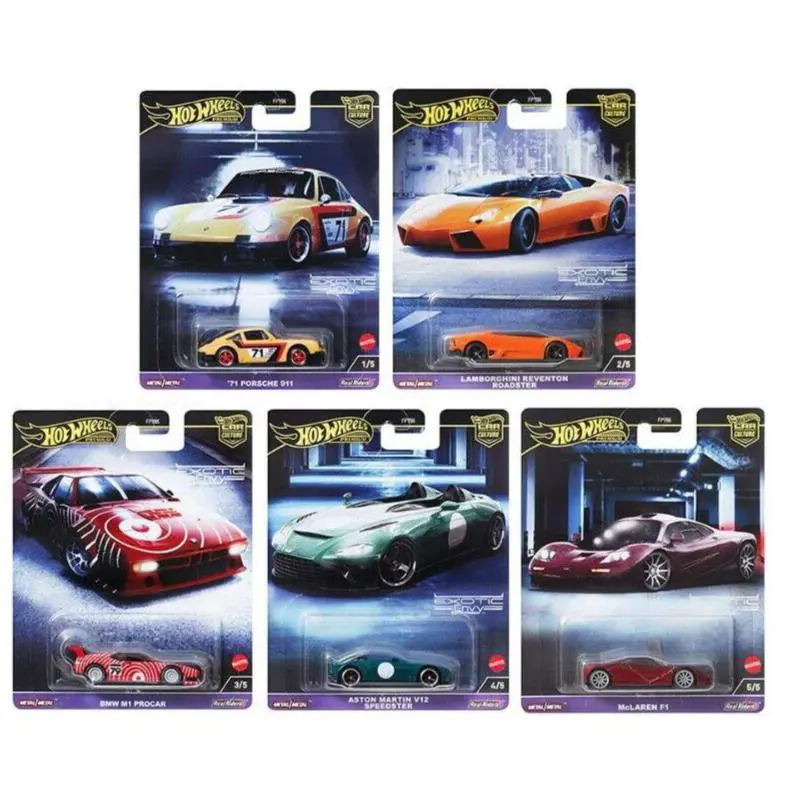 Hot Wheels Premium Car Culture 2024 Exotic Envy Set of 5 1:64 Cars FPY86-959G - Gray
