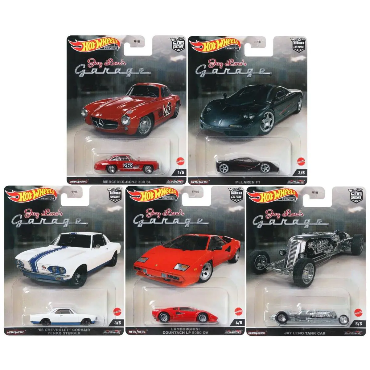 Hot Wheels Premium Car Culture 2022 Jay Leno`s Garage Set of 5 FPY86-957N