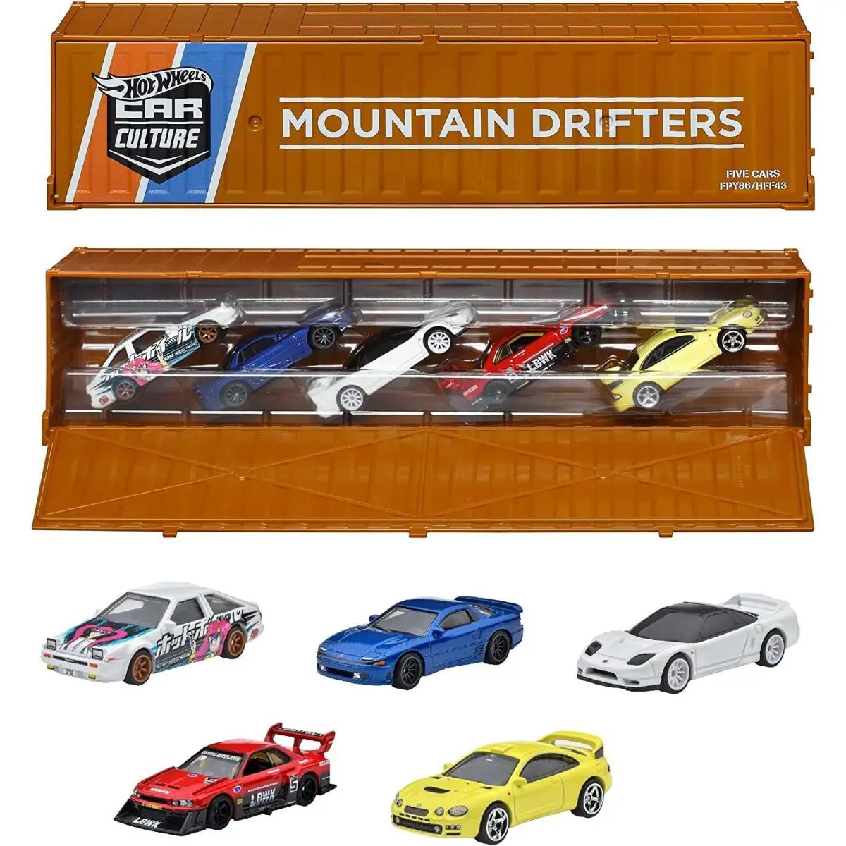 Hot Wheels 2022 Car Culture Mountain Drifter Container Set of 5 Cars 1/64 HFF43