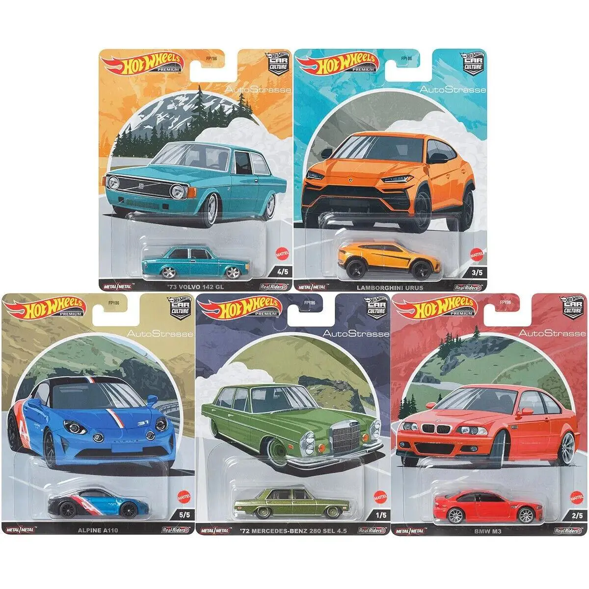 Hot Wheels Premium Car Culture 2022 Auto Strasse Set of 5 FPY86-957Q