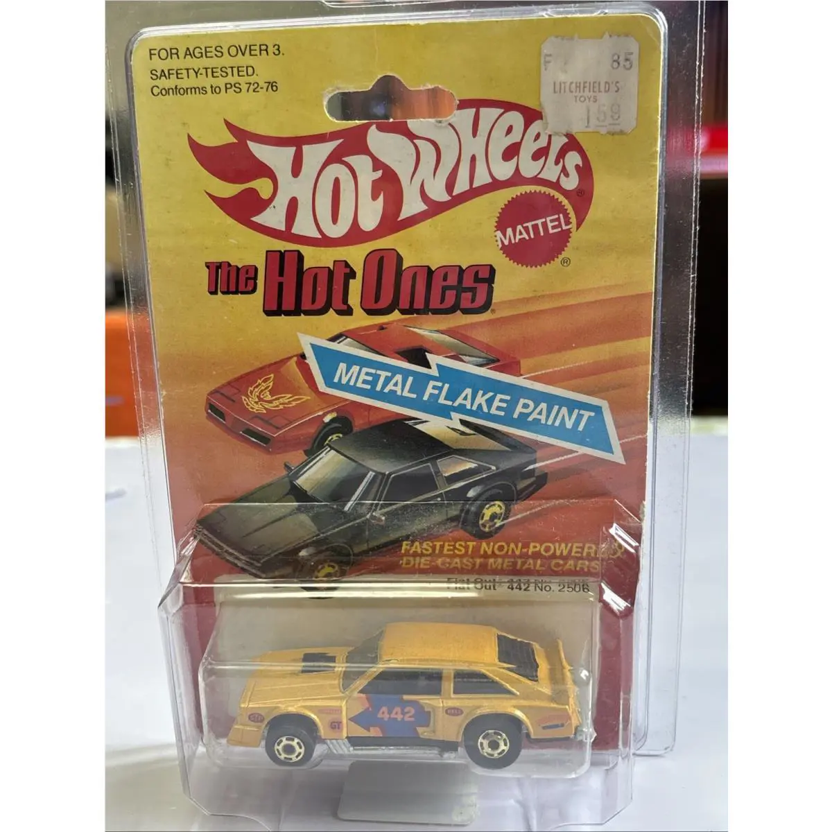 Vintage 1982 Hot Wheels The Hot Ones Flat Out 442 No. 2506 Metal Flake Paint