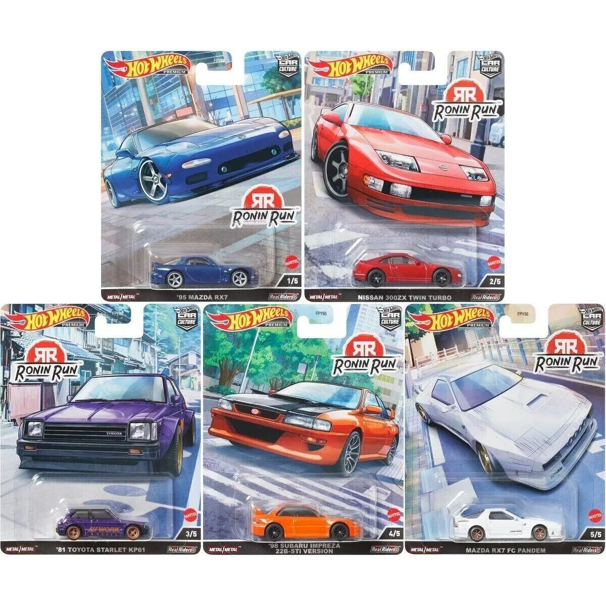Hot Wheels Premium Car Culture 2022 Ronin Run Set of 5 FPY86-957P Diecast Car