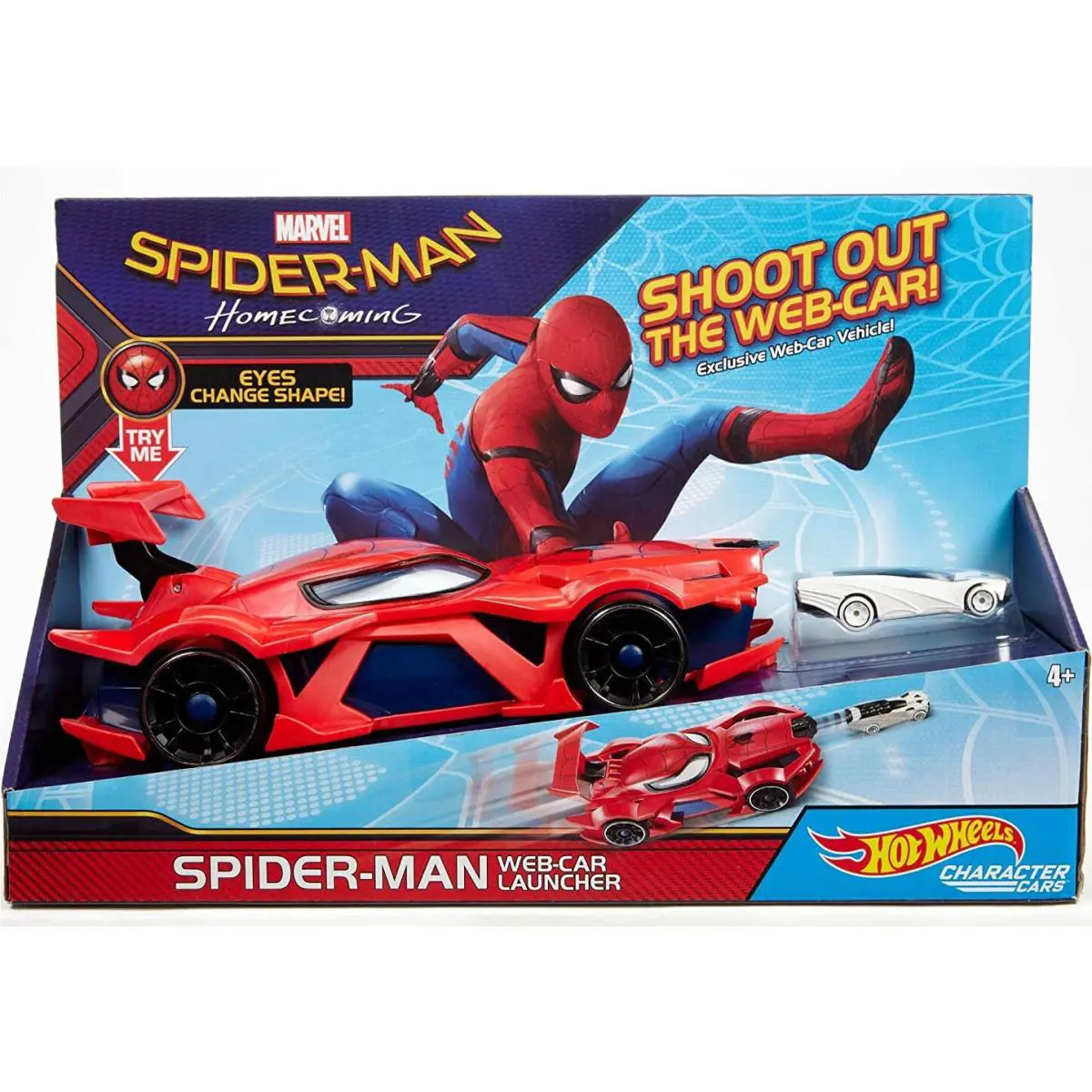 Marvel Hot Wheels Character Cars Spider-man Web-car Launcher