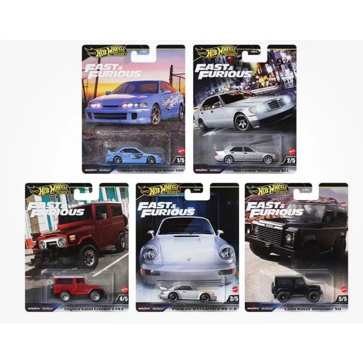 Hot Wheels Fast Furious Premium 2024 G Complete Set of 5 Cars HNW46-956G