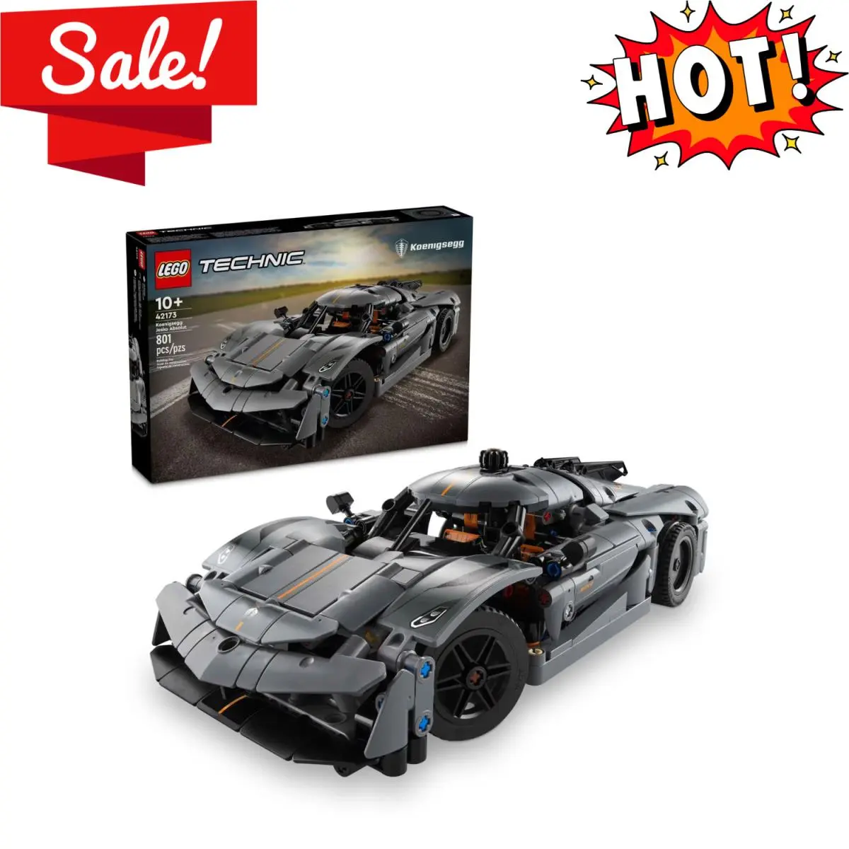 Lego Technic Koenigsegg Jesko Absolut Grey Hypercar 42173 Building Toy Set
