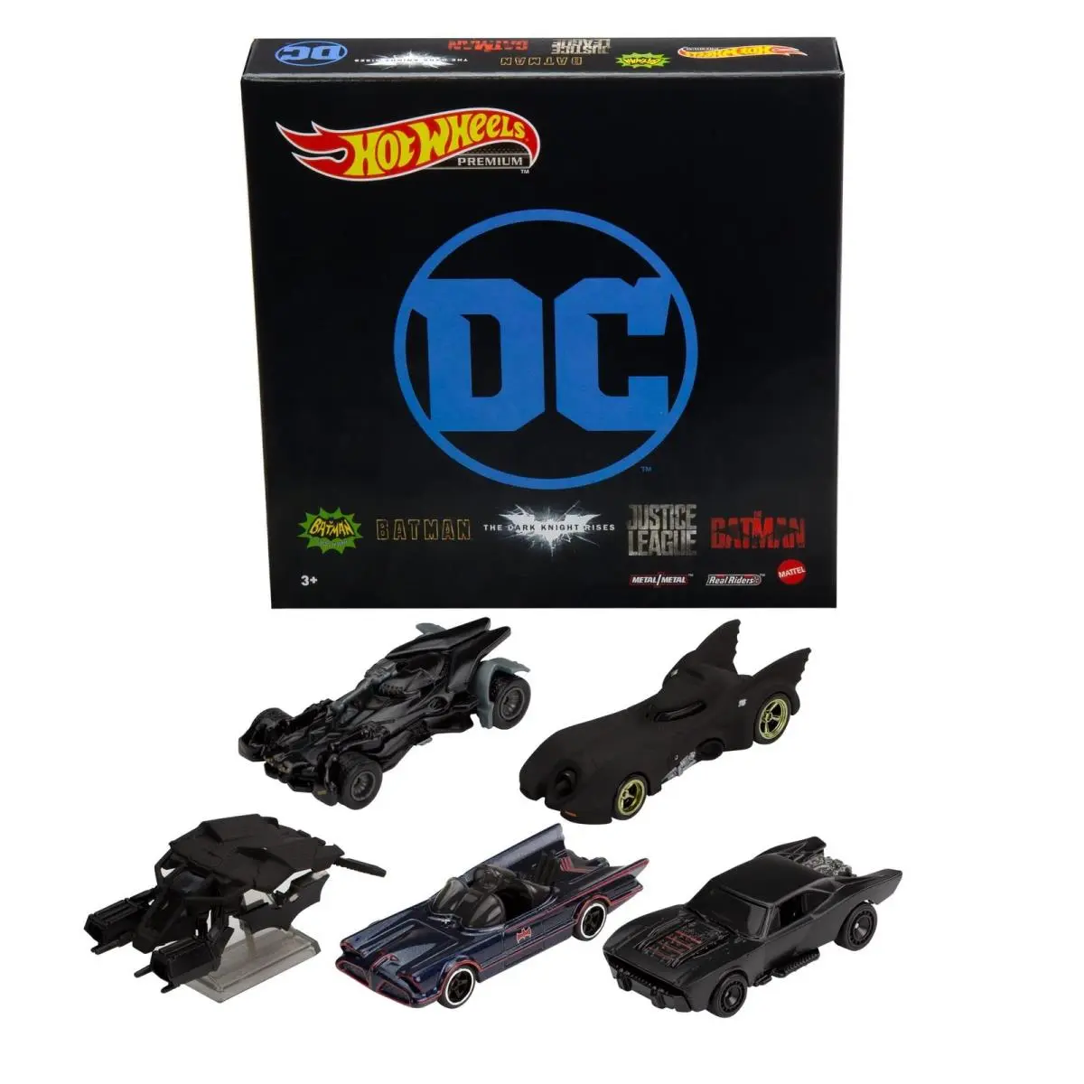 Hot Wheels Premium Batman Bundle 5 Batmobile Castings 164 Scale Collectors Set - Multicolor