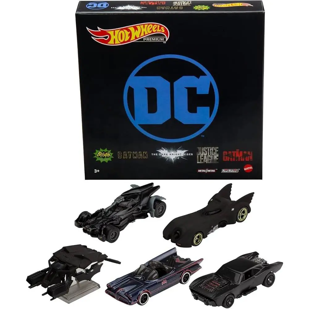 Mattel GRM17 Hot Wheels DC Batman Die-cast Vehicle 5-PACK Bundle