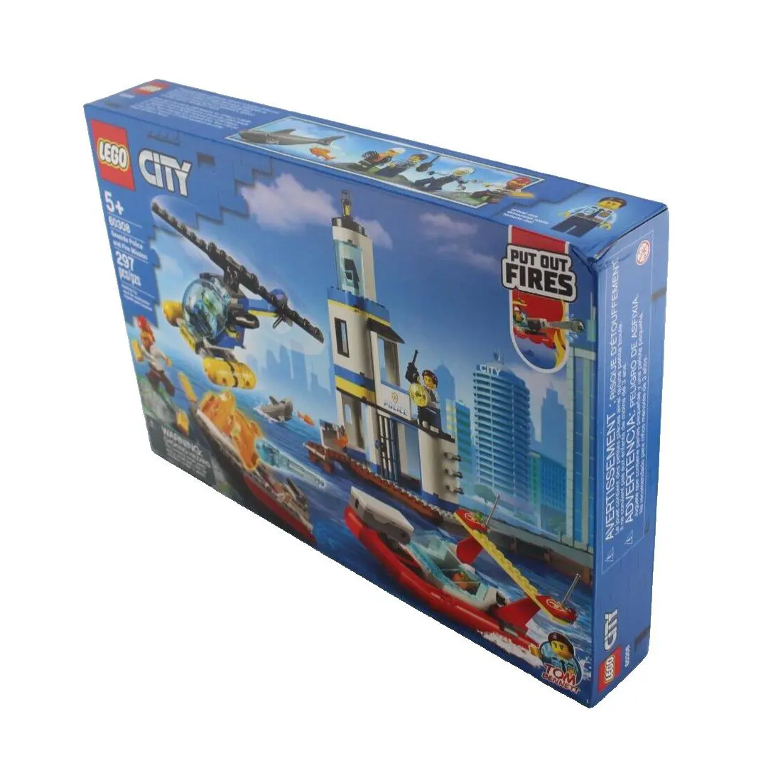 Lego City Adventures 297 Pieces Seaside Police Fire Building Toy 60308