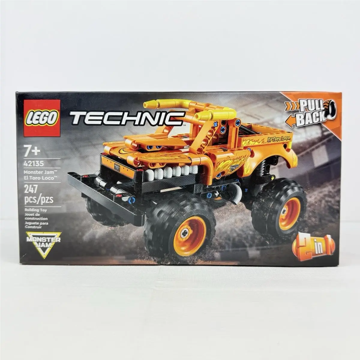 Lego 42135 Technic: Monster Jam El Toro Loco Pull Back Racer Orange Truck