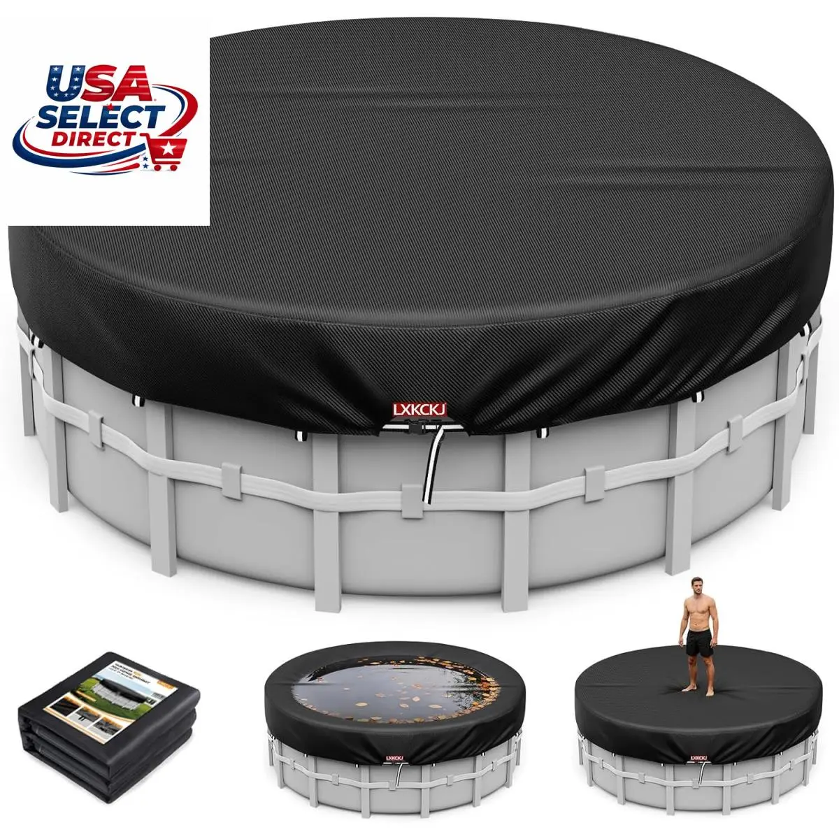 10 Ft Round Pool Cover Solar Protector For Above Ground Pools Black