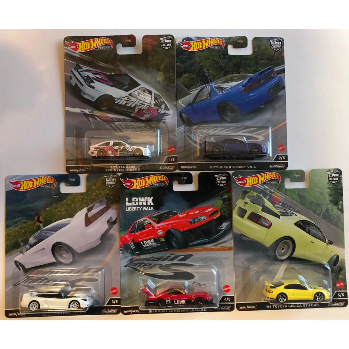 Hot Wheels Premium Car Culture Mountain Drifters 2022 Set of 5 FPY86-957L