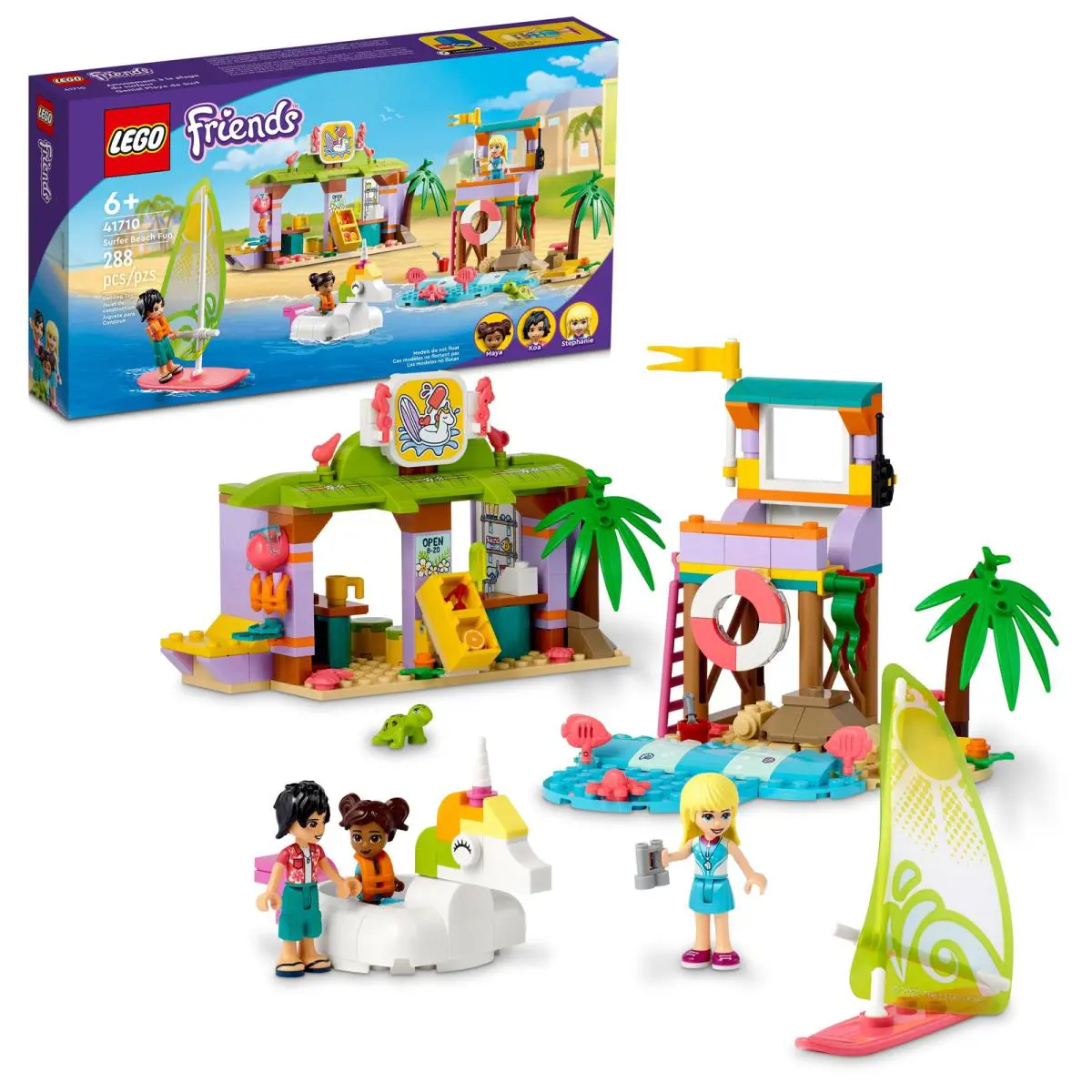 Lego Friends Surfer Beach Fun 41710 Legos Set Building Toy with 288 Pieces