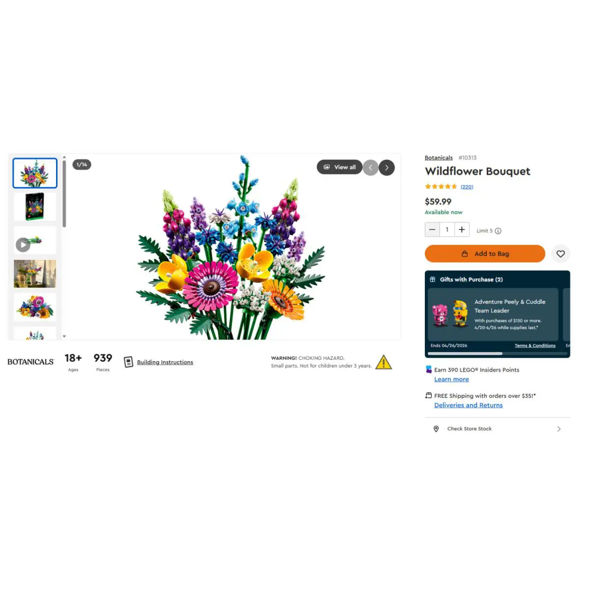 Lego Icons: Wildflower Bouquet 10313