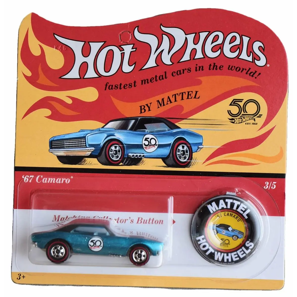 Hot Wheels `67 Camaro - 50th Anniversary Button - 
