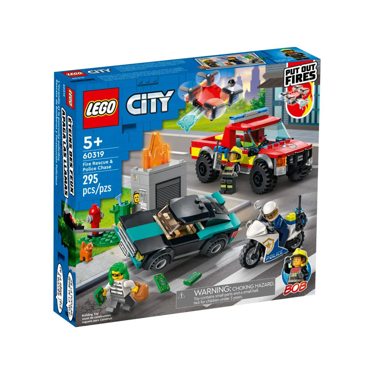 Lego® City Fire Rescue Police Chase Building Play Set 60319