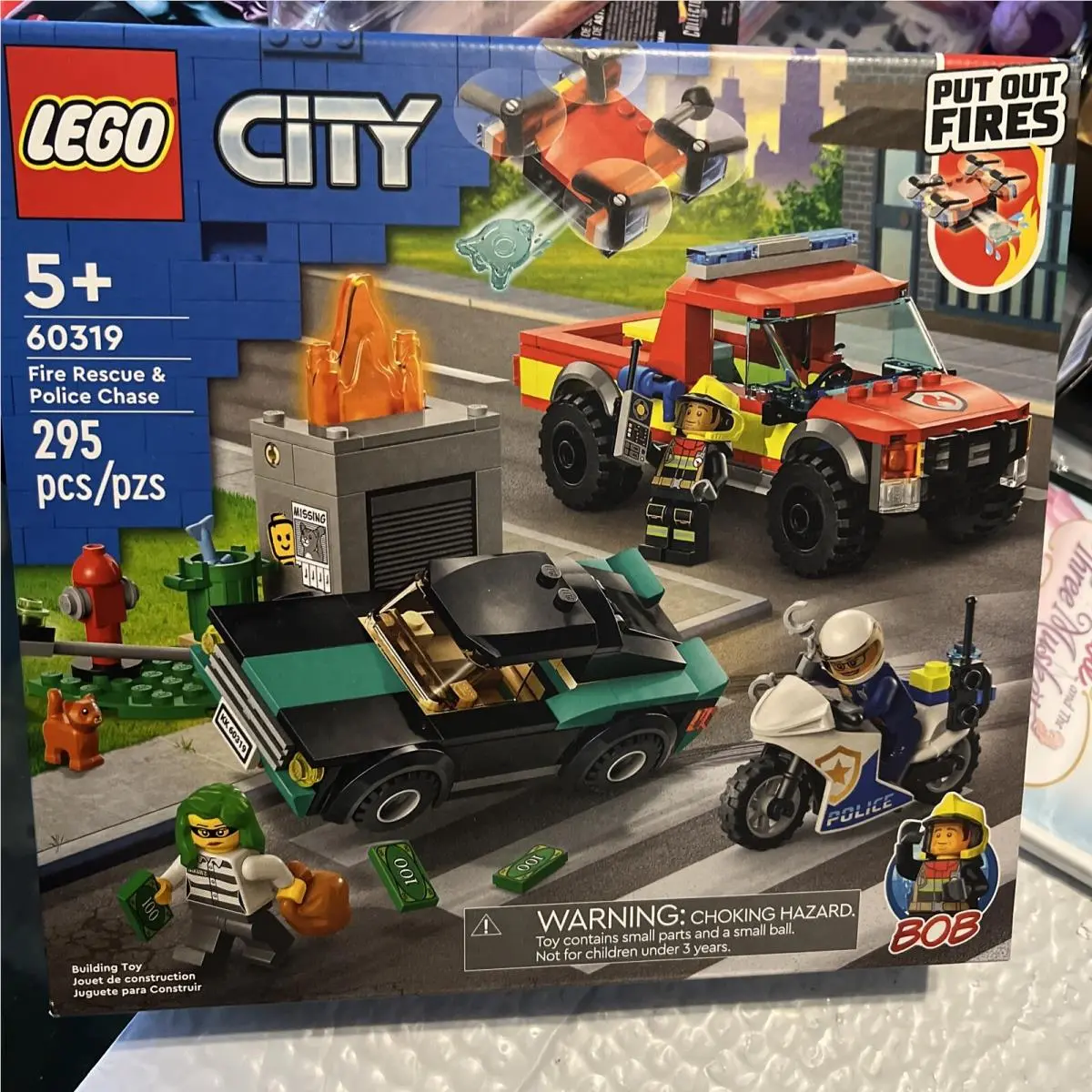Lego® City Fire Rescue Police Chase Building Play Set 60319 Dented Box
