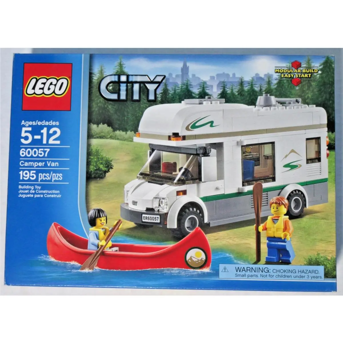 Lego City 60057 Camper Van Retired Nisb Oars Canoe Life Vests
