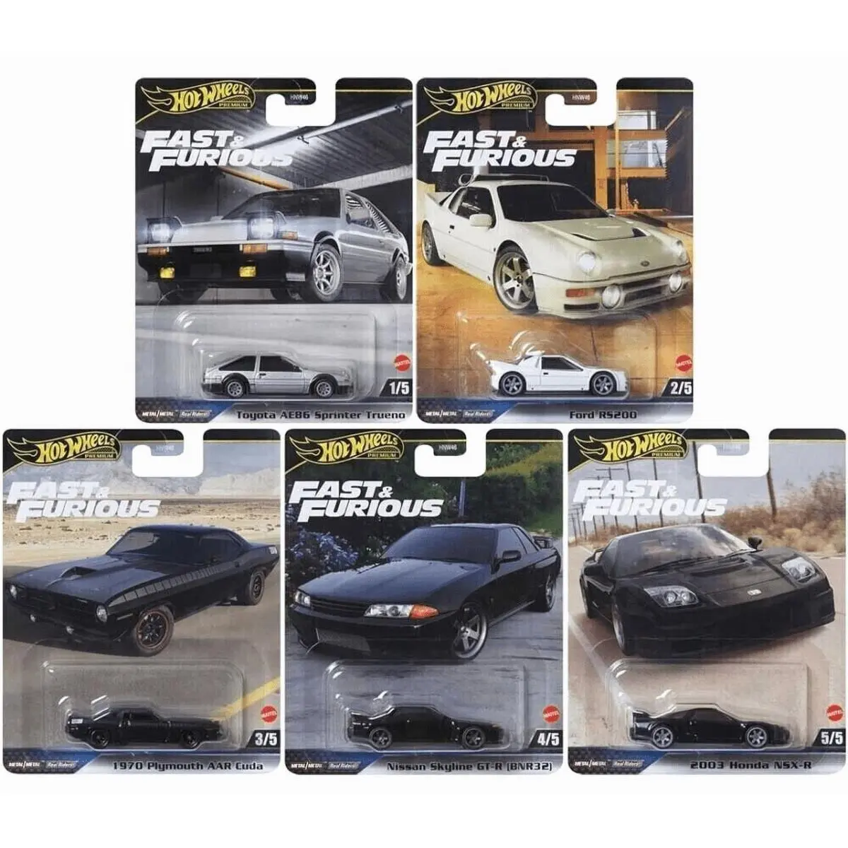 Hot Wheels Fast and Furious 5 Car Bundle HNW46-956E