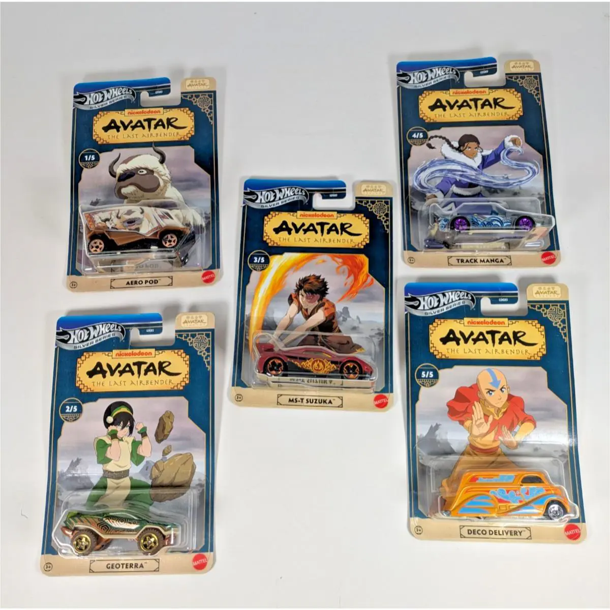 Hot Wheels Avatar The Last Air Bender Set of 5 1:64 Scale Toy Cars GDG83