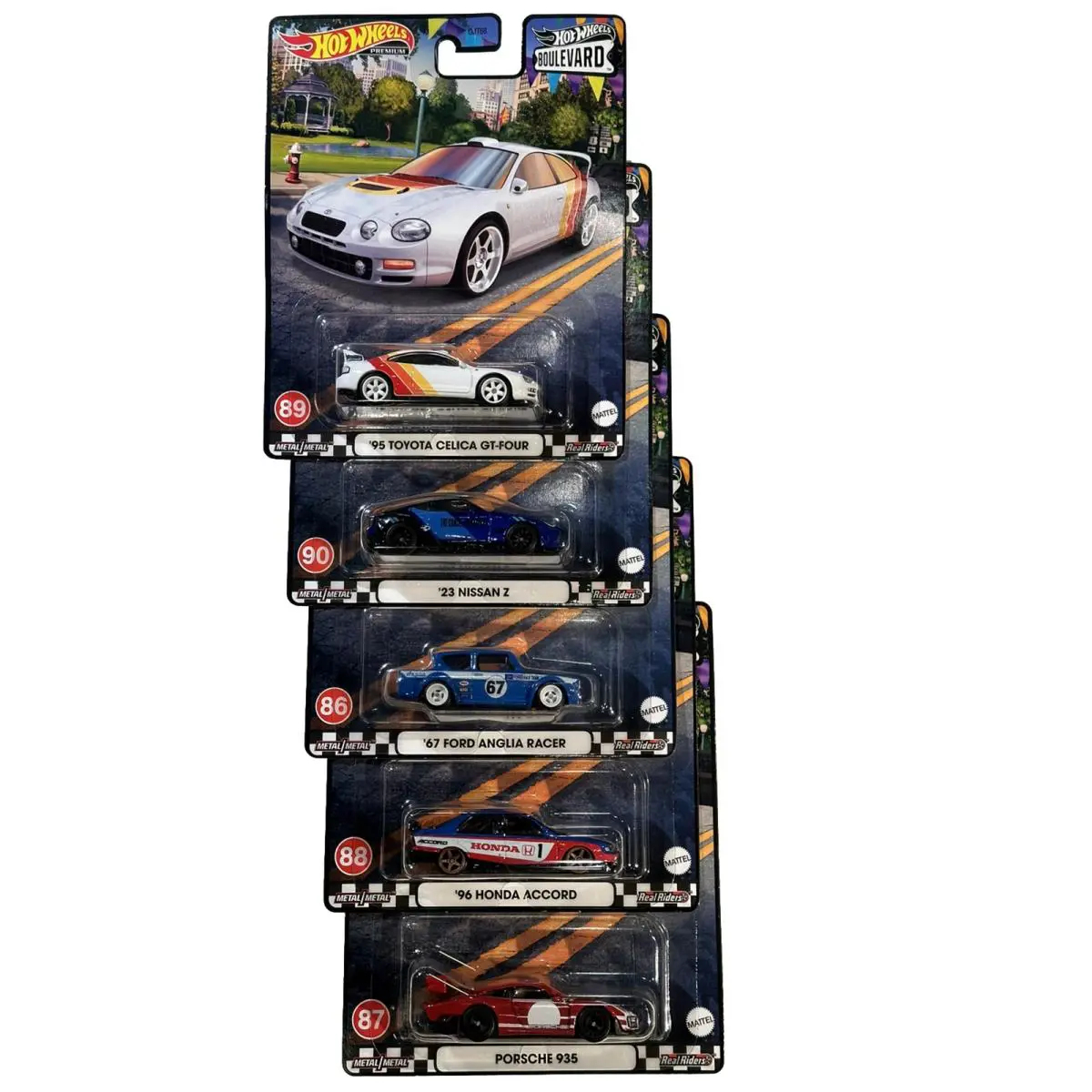 Hot Wheels Boulevard 86 87 88 89 90 5 Cars Set Metal/metal Real Riders
