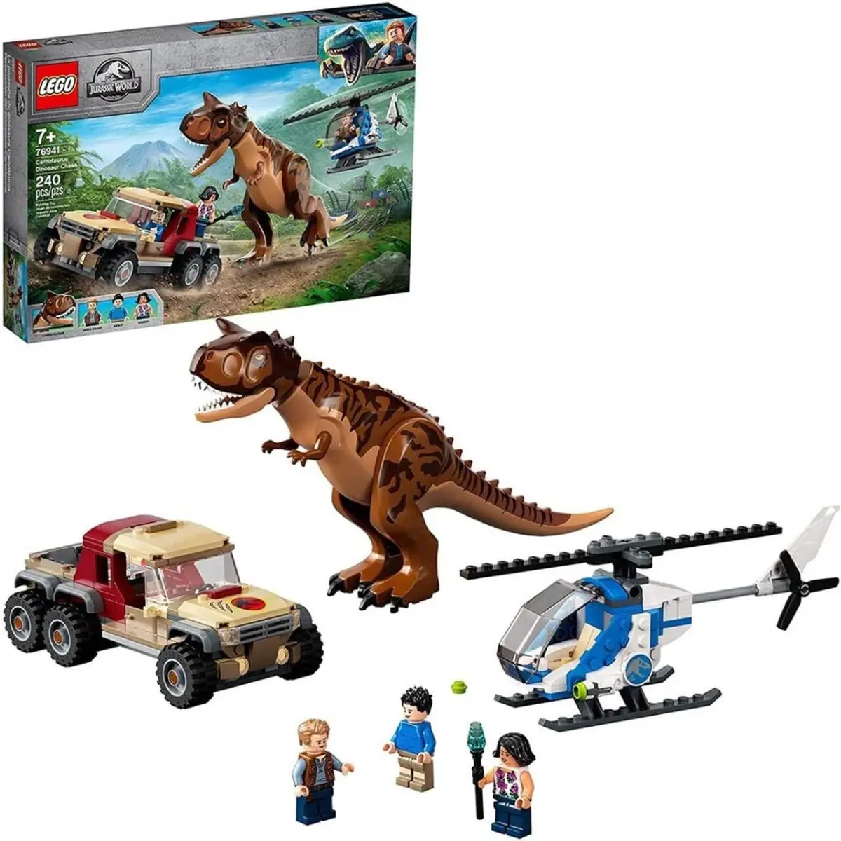 Lego Carnotaurus Dinosaur Chase 76941 Jurassic World Minifigure Building Set