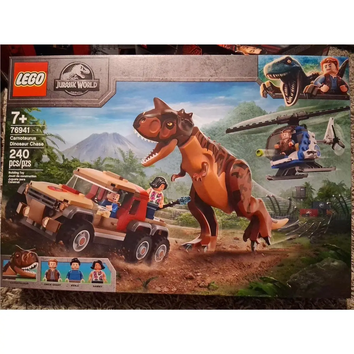 Lego 76941 Jurassic Park Box Carnotaurus Dinosaur Chase Owen Grady Kenja