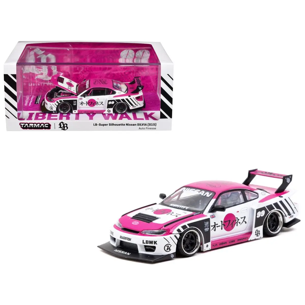 Nissan Silvia S15 LB Rhd 99 Auto Finesse 1/43 Diecast by Tarmac Works