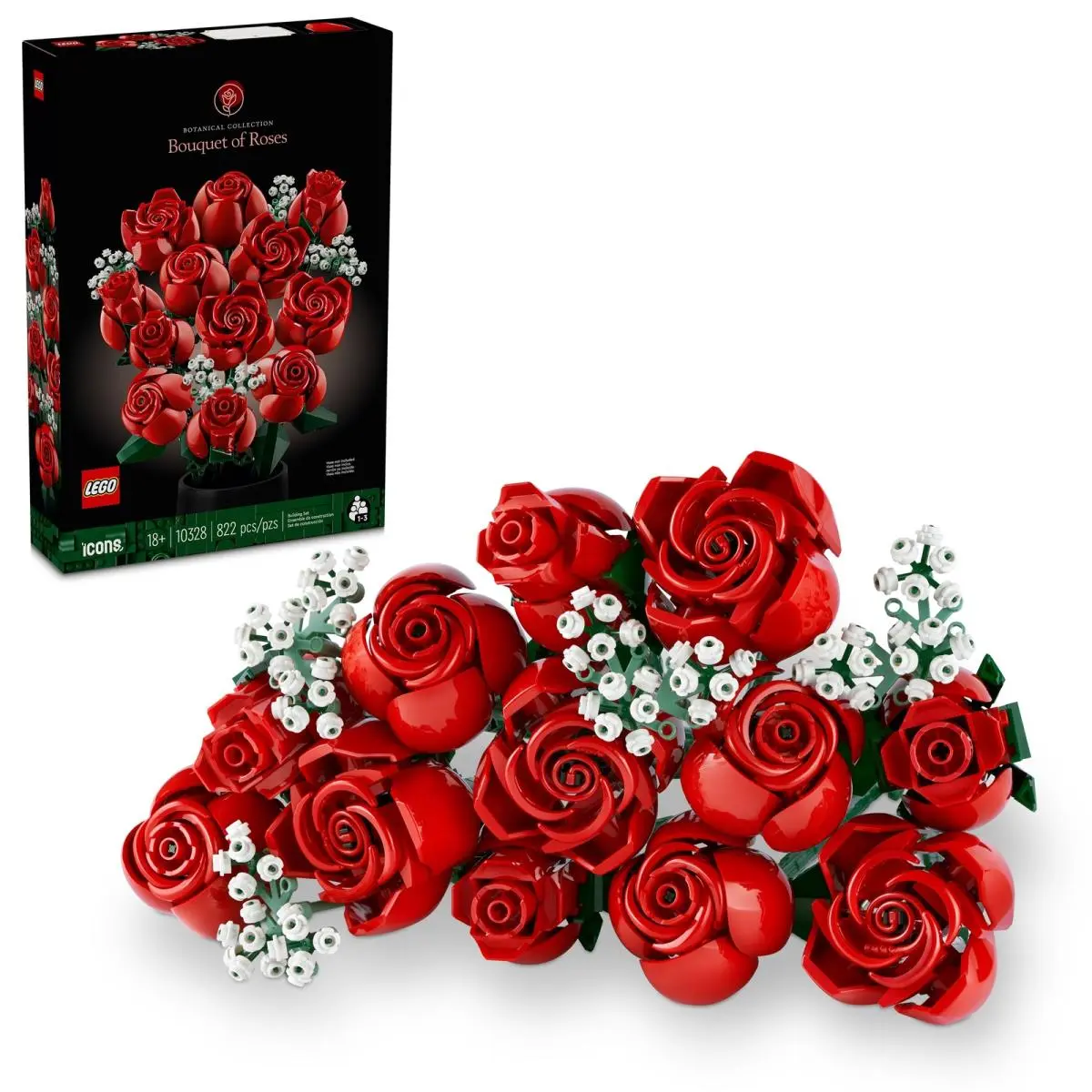 Lego Bouquet Of Roses Red Flowers Floral Botanicals Collection