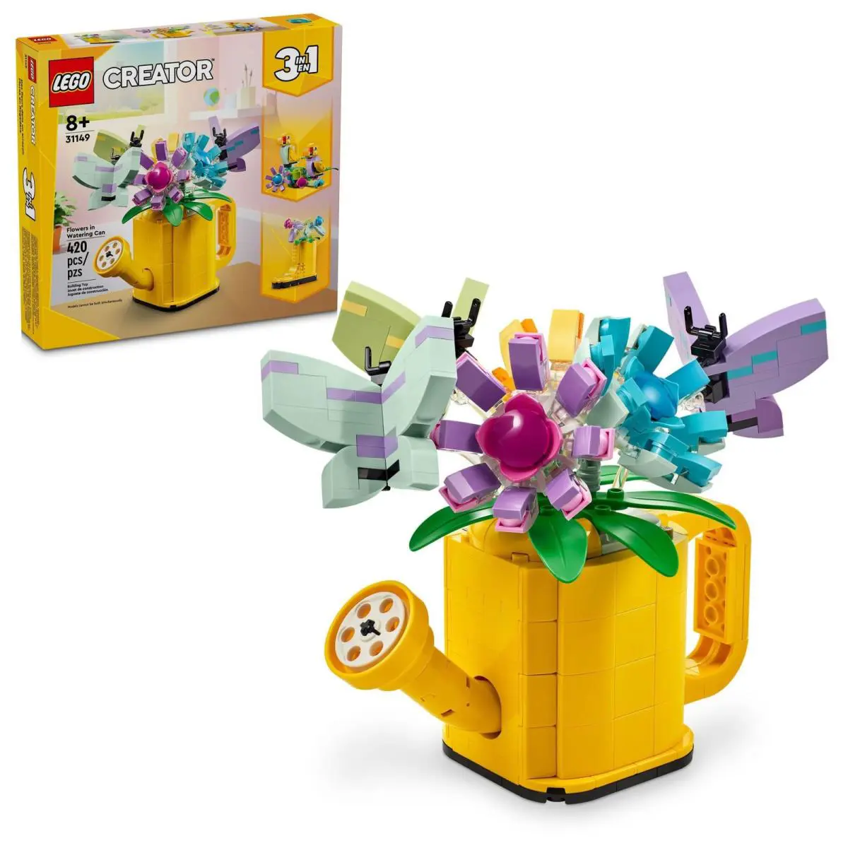 Lego Creator 3 in 1 Flowers Watering Can Building Toy Set - Multicolor