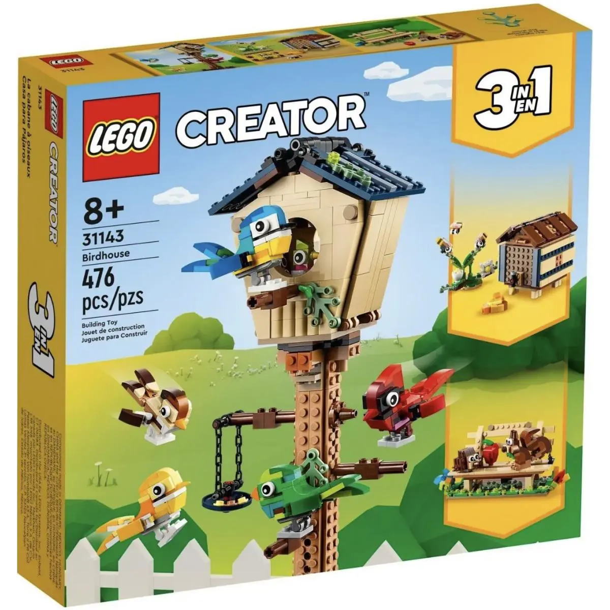 Lego 31143 Creator 3 in 1 Birdhouse 476 Pcs Box