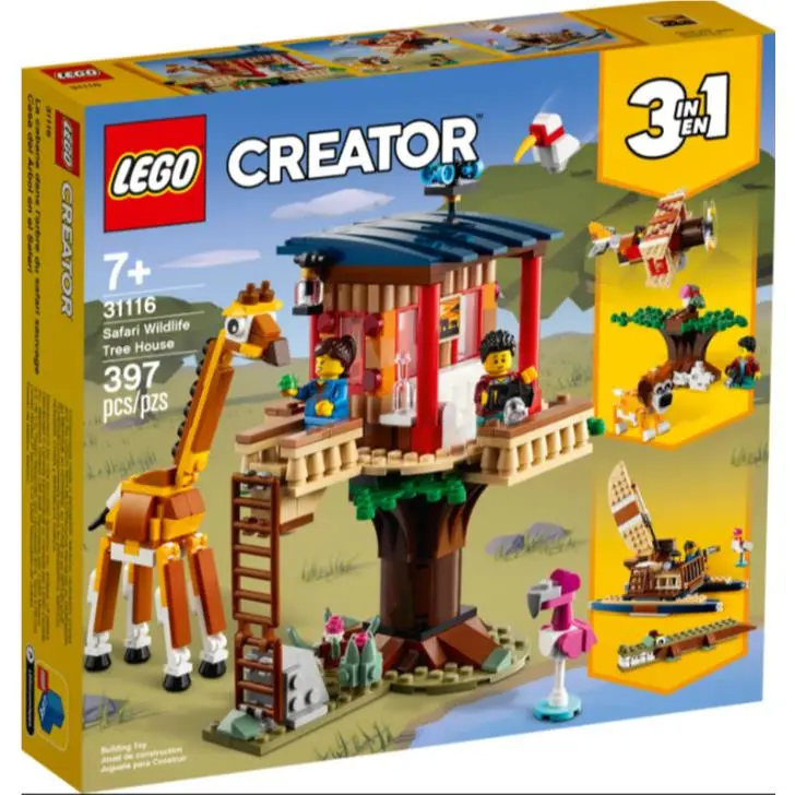 Lego Creator 31116 Safari Wildlife Tree House 3-In-1 7+ 397pc Retired