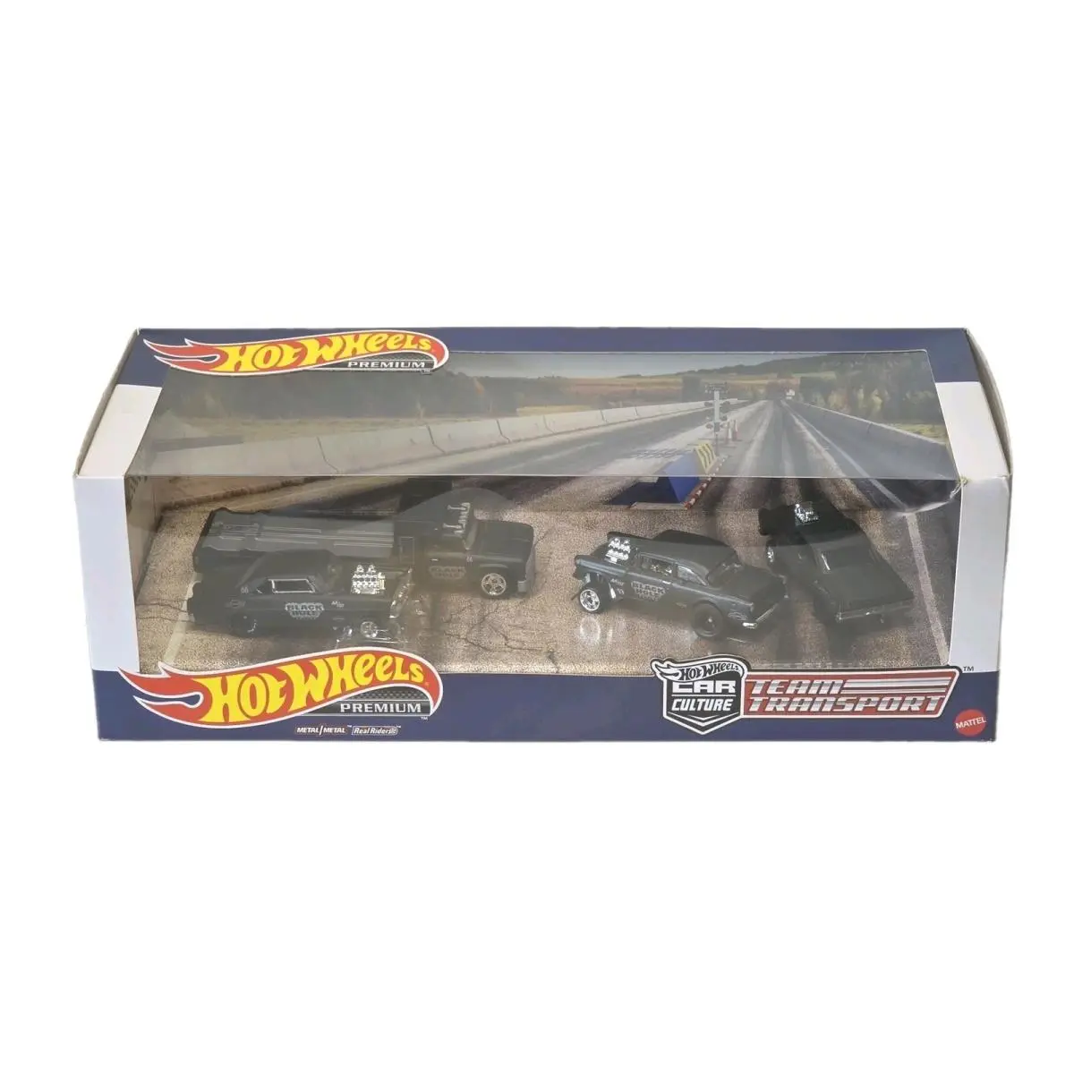Hot Wheels Premium Car Culture Team Transport Set Diorama Black Hole ‘55 Gasser