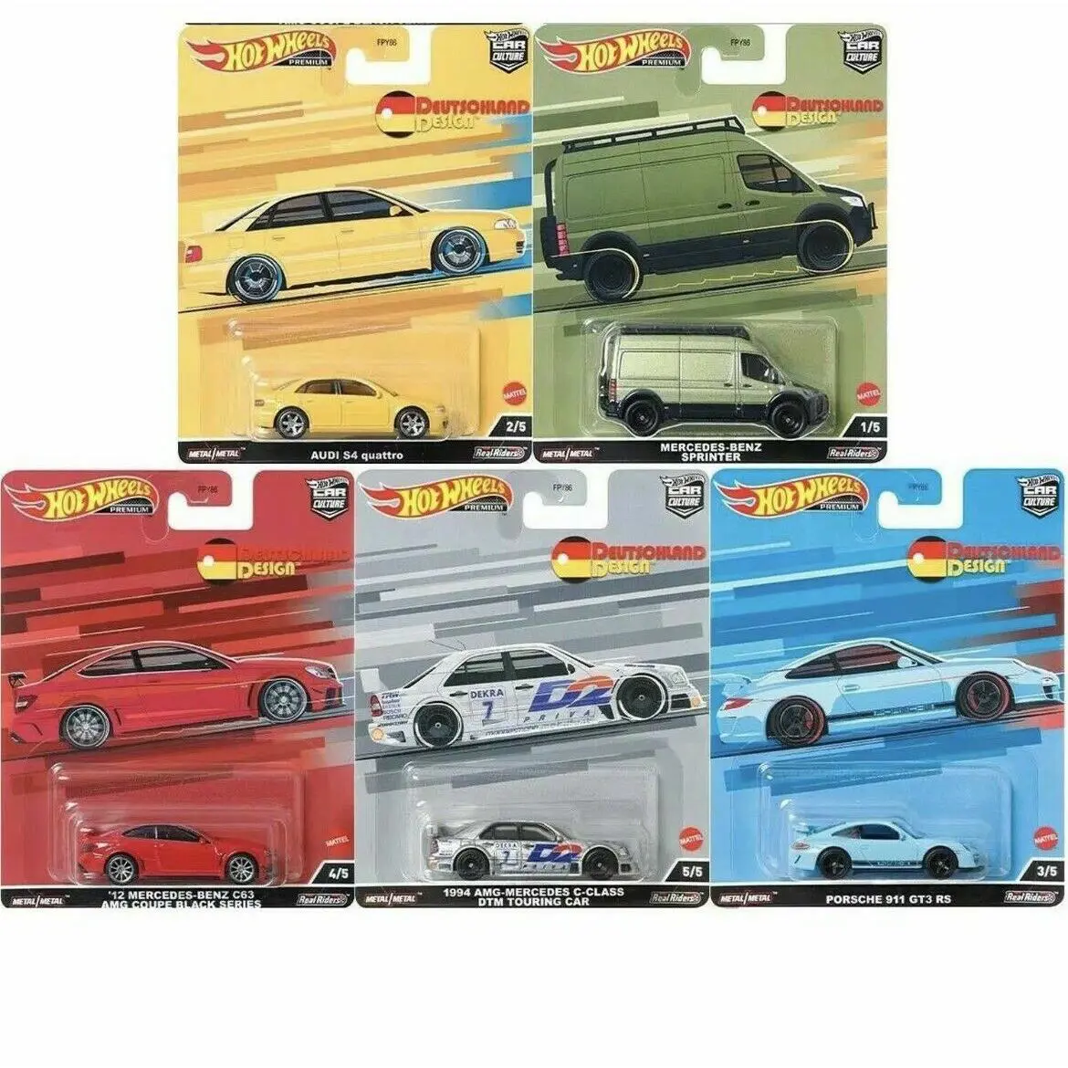 Hot Wheels 2022 Car Culture Deutschland Design Set of 5 1/64 Scale FPY86-957K
