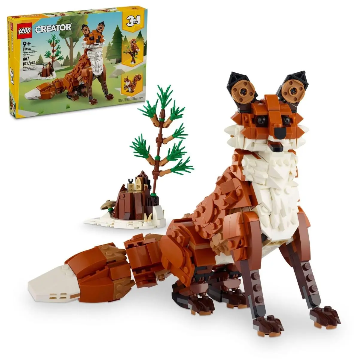 Lego Creator 3 in 1 Forest Animals Red Fox Toys - Building Toys For Kids