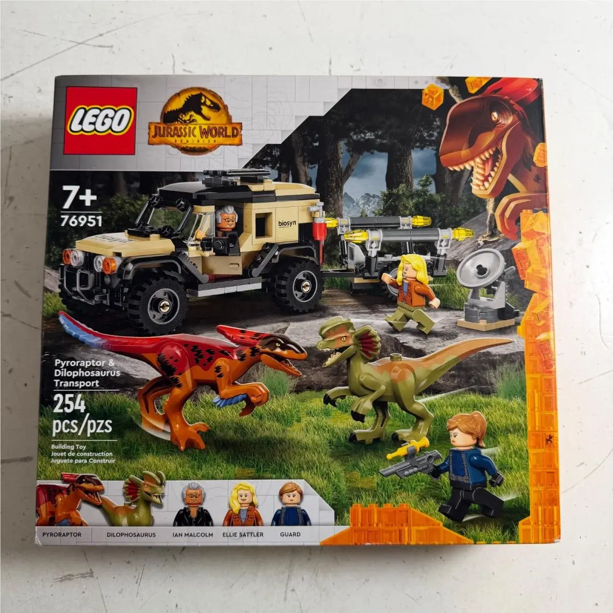 Lego Jurassic World Dominion 76951 Pyroraptor Dilophosaurus Transport Set