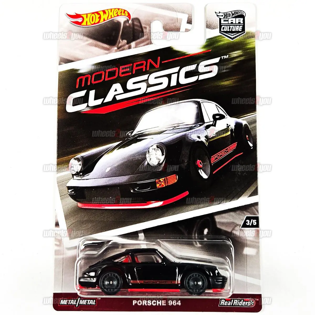 2017 Hot Wheels Porsche 964 Black - Modern Classics - HW Car Culture 1:64 DWH67