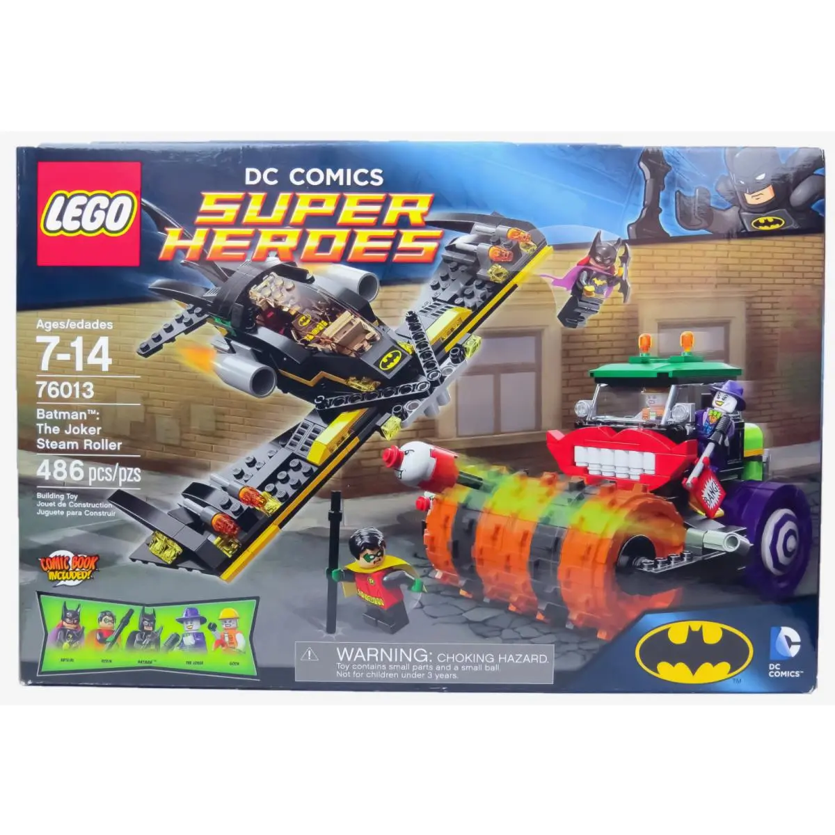Lego 76013 Batman: The Joker Steam Roller 486 Pcs 5 Minifigure`s Retired Bnisb