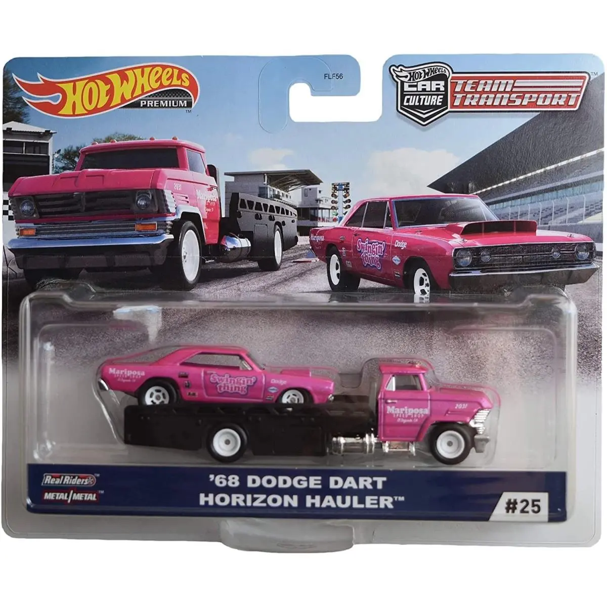 Hot Wheels `68 Dodge Dart Horizon Hauler Pink Team Transport 25