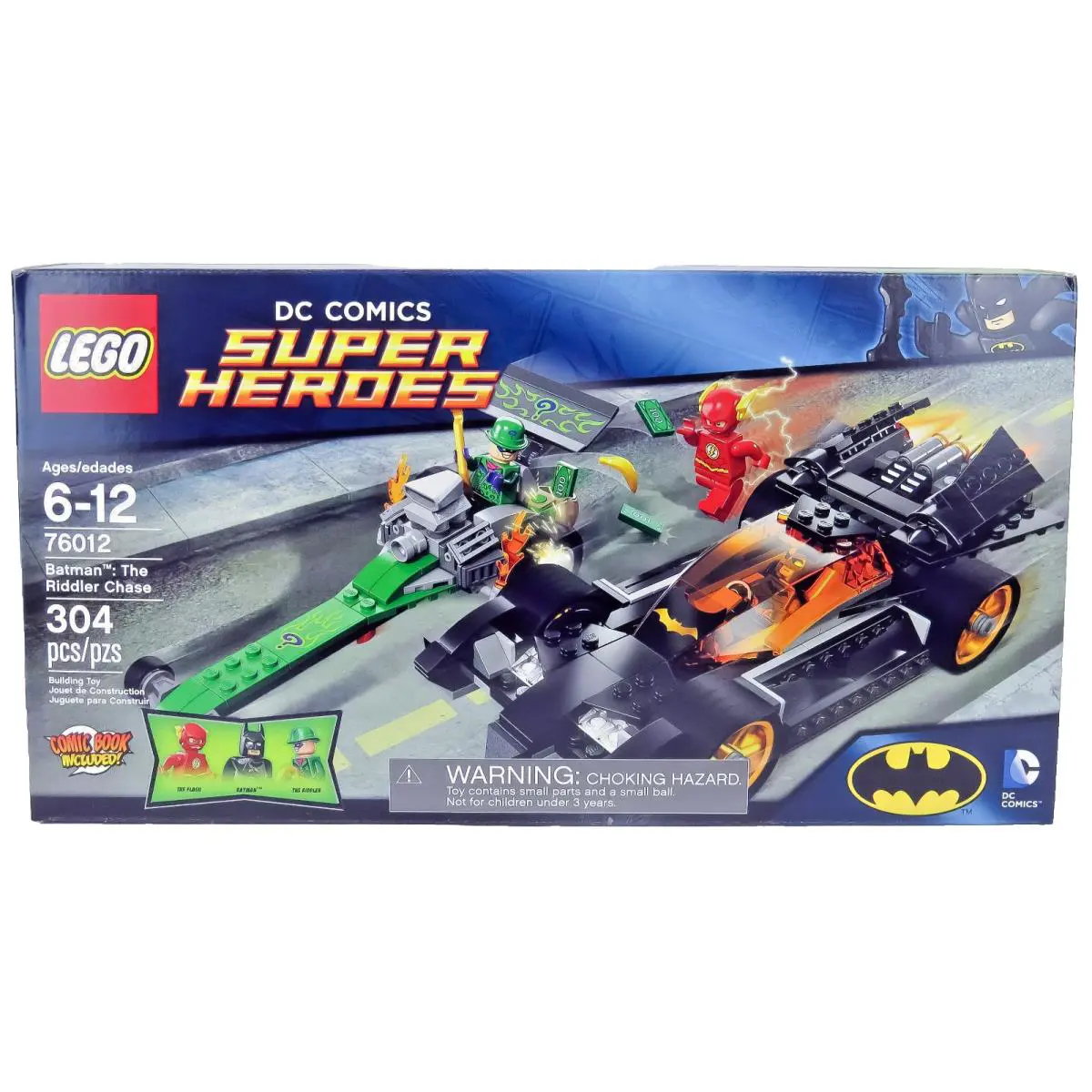 Lego 76012 Batman: The Riddler Chase 304 Pcs 3 Minifig`s The Flash Riddler Bnisb