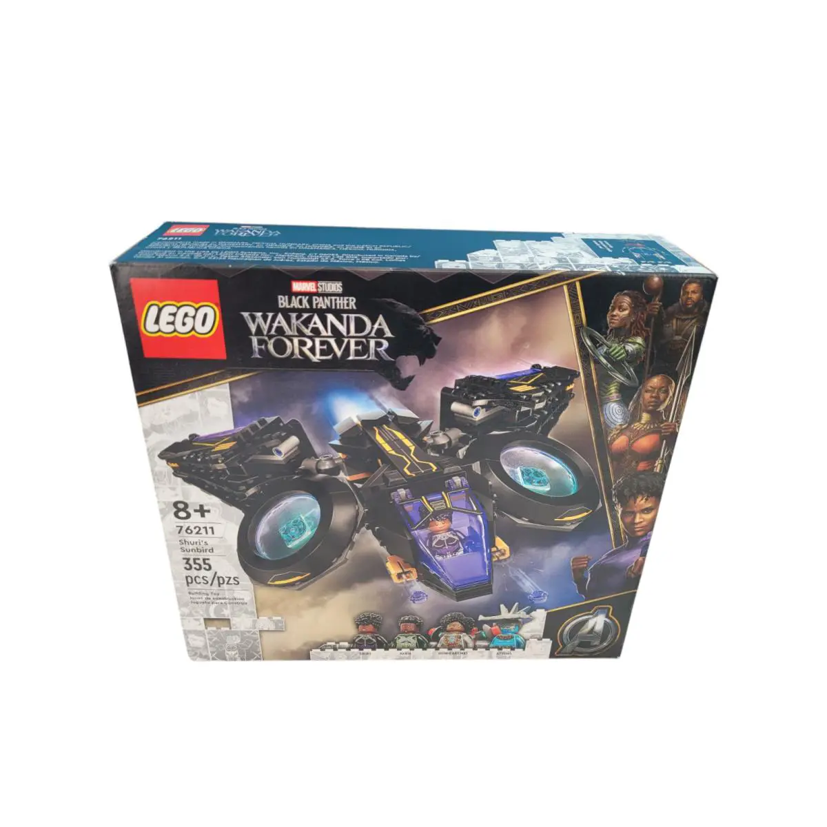Lego 76211 Marvel Black Panther Wakanda Forever Shuri`s Sunbird 355pcs Set