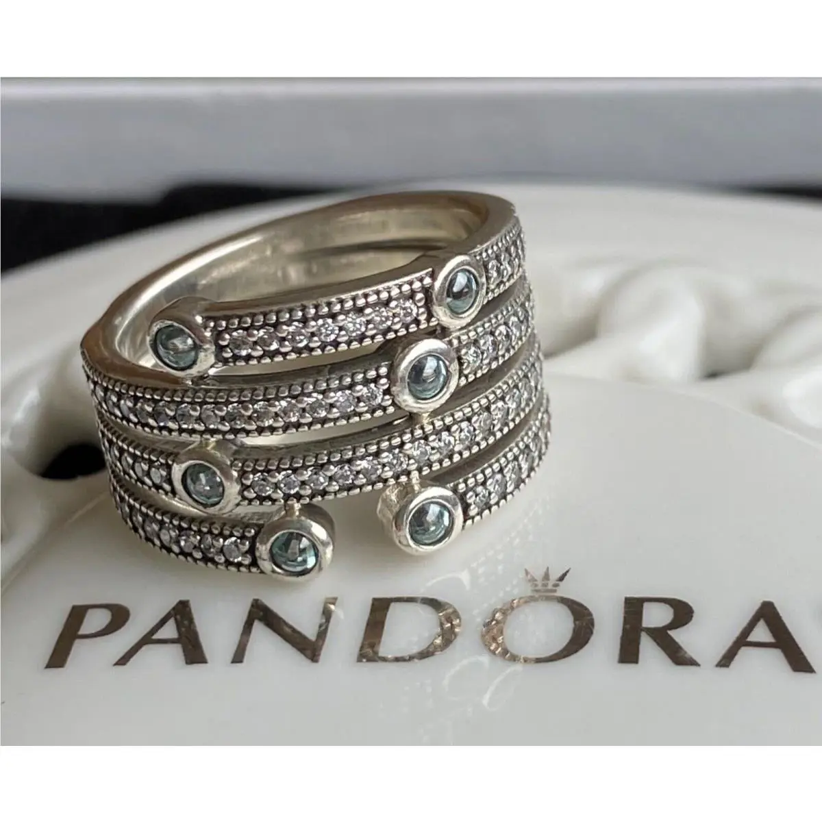 Pandora Shimmering Ocean Ring 191002CZF