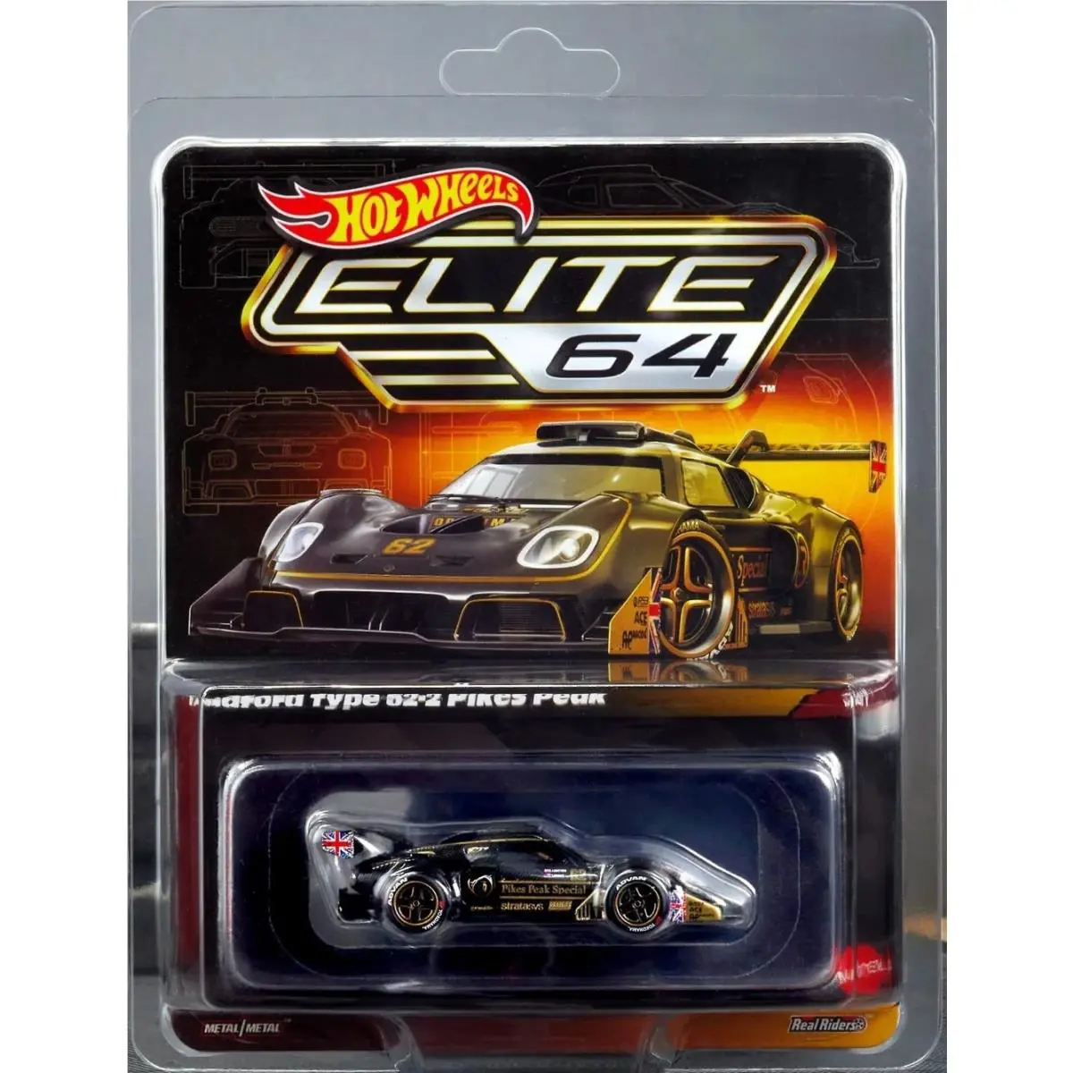 Hot Wheels Elite 64 Series Black Radford Type 62-2 Pikes Peak - Black