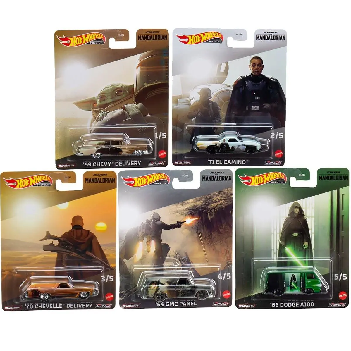 Hot Wheels 2023 Pop Culture Star Wars Mandaloria Set of 5 Cars DLB45-979T