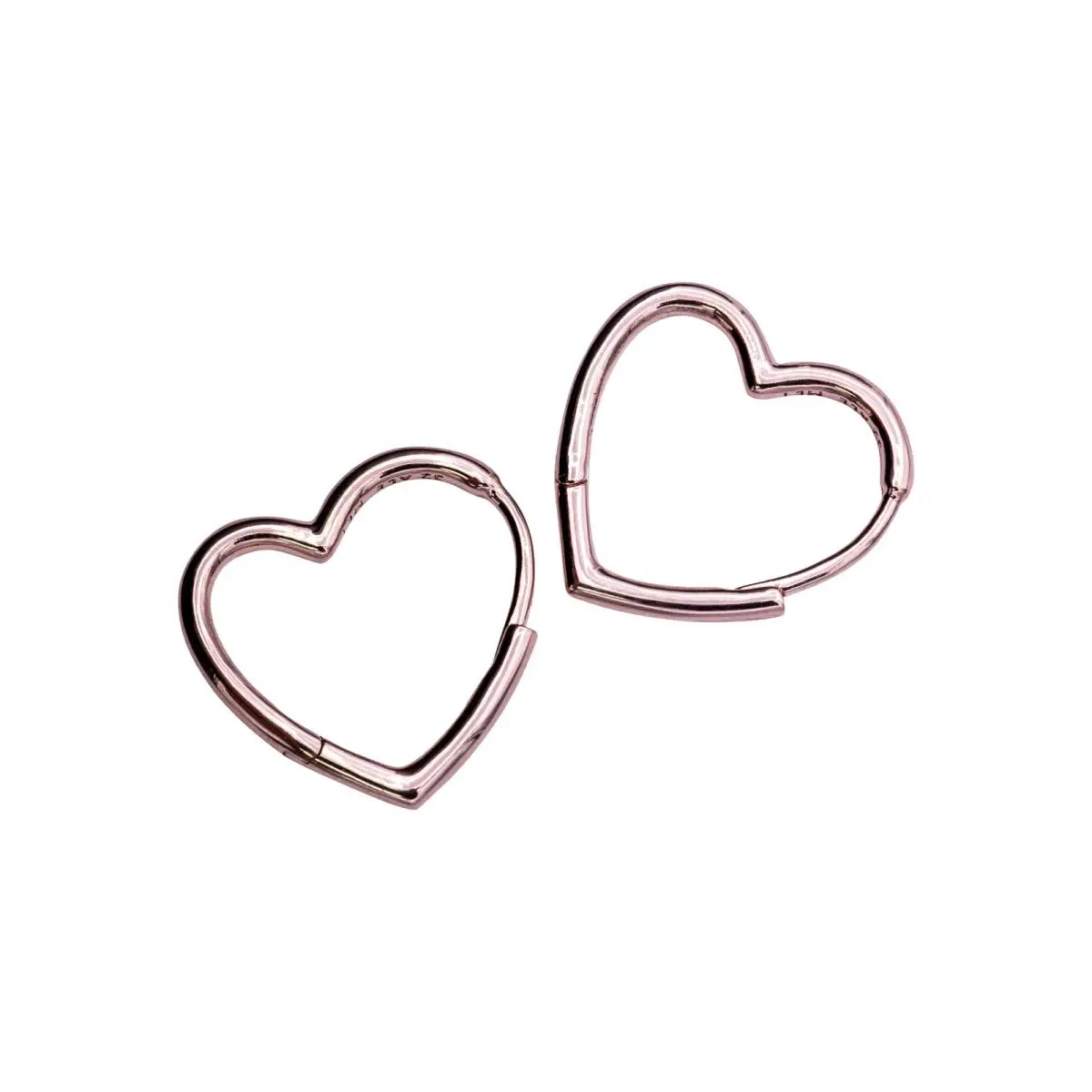 Pandora Small Asymmetric Heart Pandora Rose Hoop Earrings - 288307