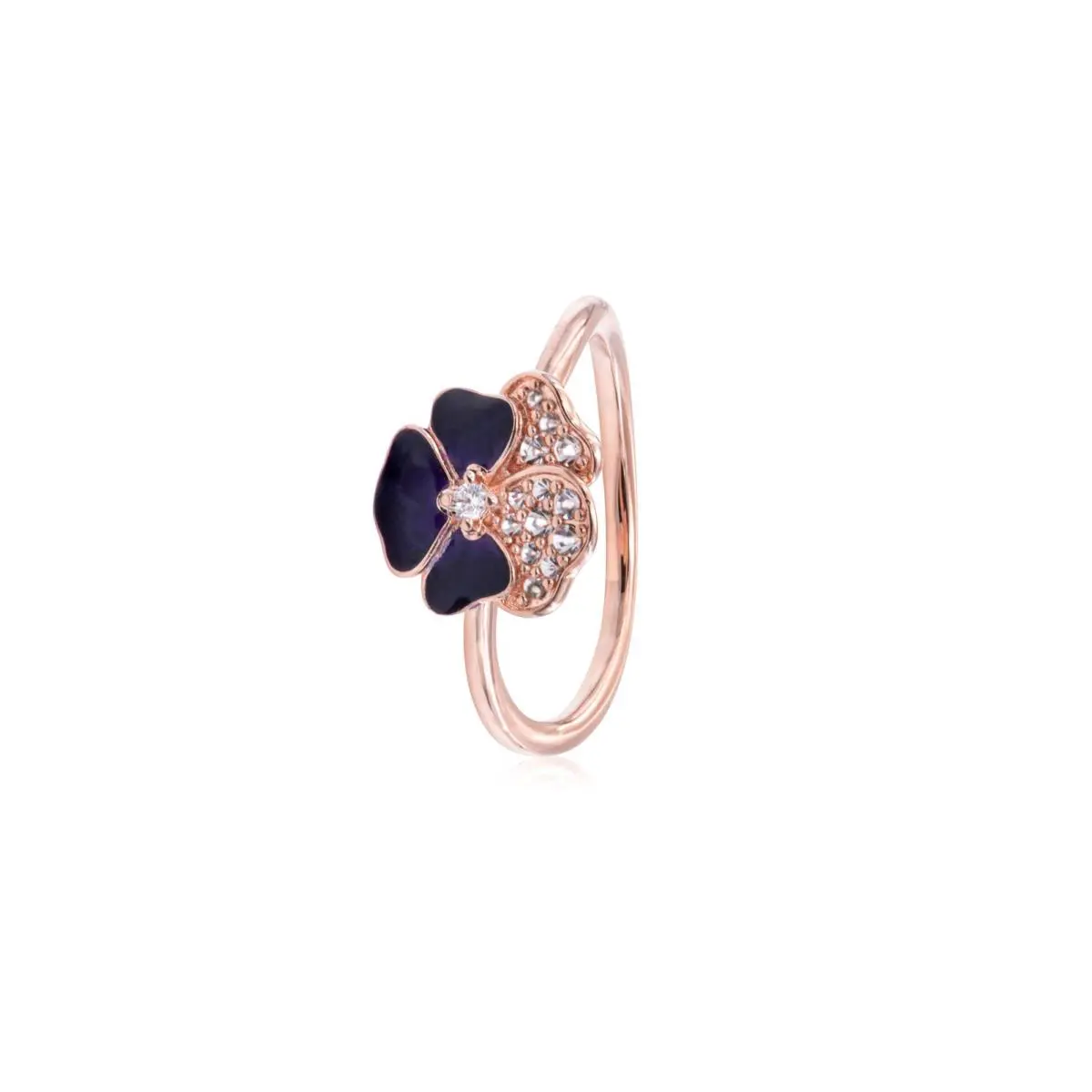 Pandora Moments Deep Purple Pansy Flower Ring 180764C01-54