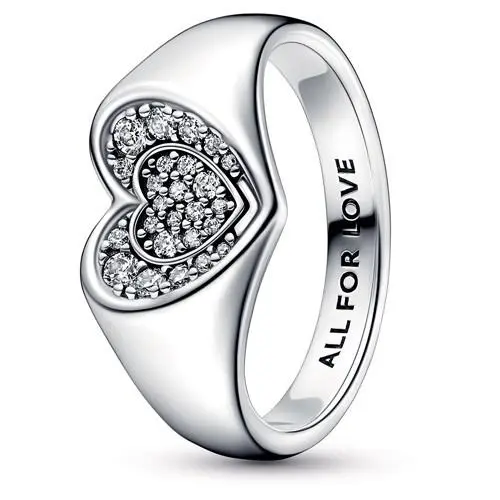 Pandora Radiant Heart Pave Signet Ring 192491C01-48
