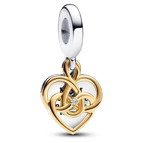 Lab-grown Diamond Engravable Mum Double Dangle Charm by Pandora