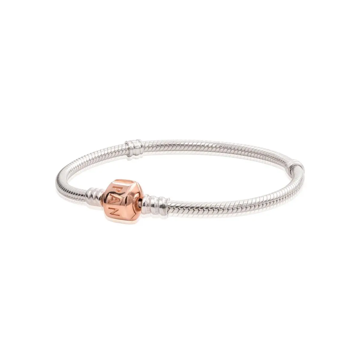 Pandora Silver Charm Bracelet with Pandora Rose Clasp - 580702-16